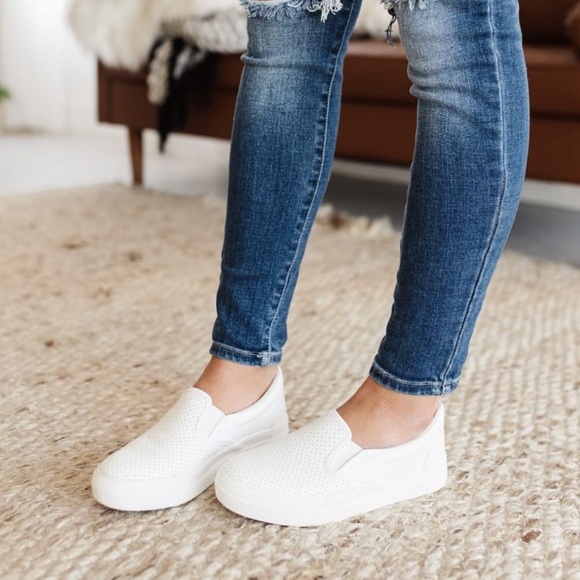 RELISTED UNDER FLATS & LOAFERS Perforated Slip-On Sneakers - Picture 3 of 12